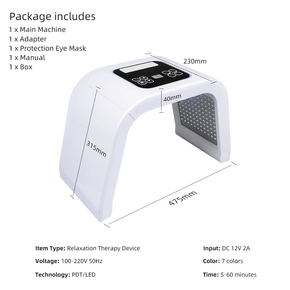 7 Colors PDT Led Mask Light Therapy